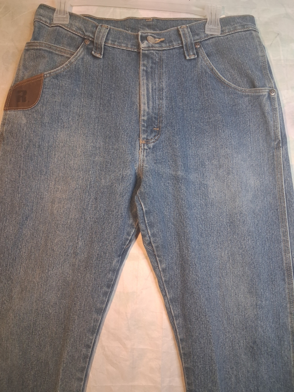 Wranglers Riggs Workwear Bootcut Denim Jeans in Medium Blue - Classic Wranglers